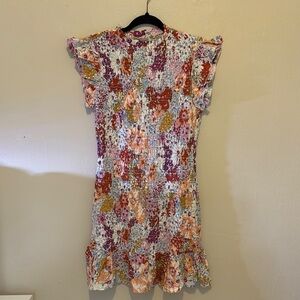Liberty Kids Floral Dress - Purple, Orange, and White
